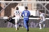 Empoli's goalkeeper Guglielmo Vicario, left, makes a save on a penalty kick by Atalanta's Teun Koopmeiners, right, during a Serie A soccer match between Empoli and Atalanta, in Empoli's Castellani stadium, Italy, Sunday, Oct. 30, 2022. (Marco Bucco/LaPresse via AP)