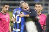 Inter Milan's Romelu Lukaku hugs with Sampdoria's head coach Dejan Stankovic at the end of a Serie A soccer match between Inter Milan and Sampdoria at the San Siro stadium in Milan, Italy, Saturday, Oct.29, 2022. (AP Photo/Luca Bruno)
