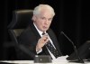 Public Order Emergency Commission's Commissioner Paul Rouleau speaks to counsel during a witnesses testimony, Monday, October 31, 2022 in Ottawa. THE CANADIAN PRESS/Adrian Wyld