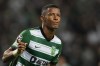 Sporting's Arthur Gomes celebrates after scoring the opening goal during a Champions League group D soccer match between Sporting CP and Frankfurt at the Alvalade stadium in Lisbon, Tuesday, Nov. 1, 2022. (AP Photo/Armando Franca)