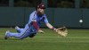 Philadelphia Phillies center fielder Brandon Marsh can't get a glove on a double by Houston Astros' Yuli Gurriel during the seventh inning in Game 5 of baseball's World Series between the Houston Astros and the Philadelphia Phillies on Thursday, Nov. 3, 2022, in Philadelphia. (AP Photo/Matt Slocum)