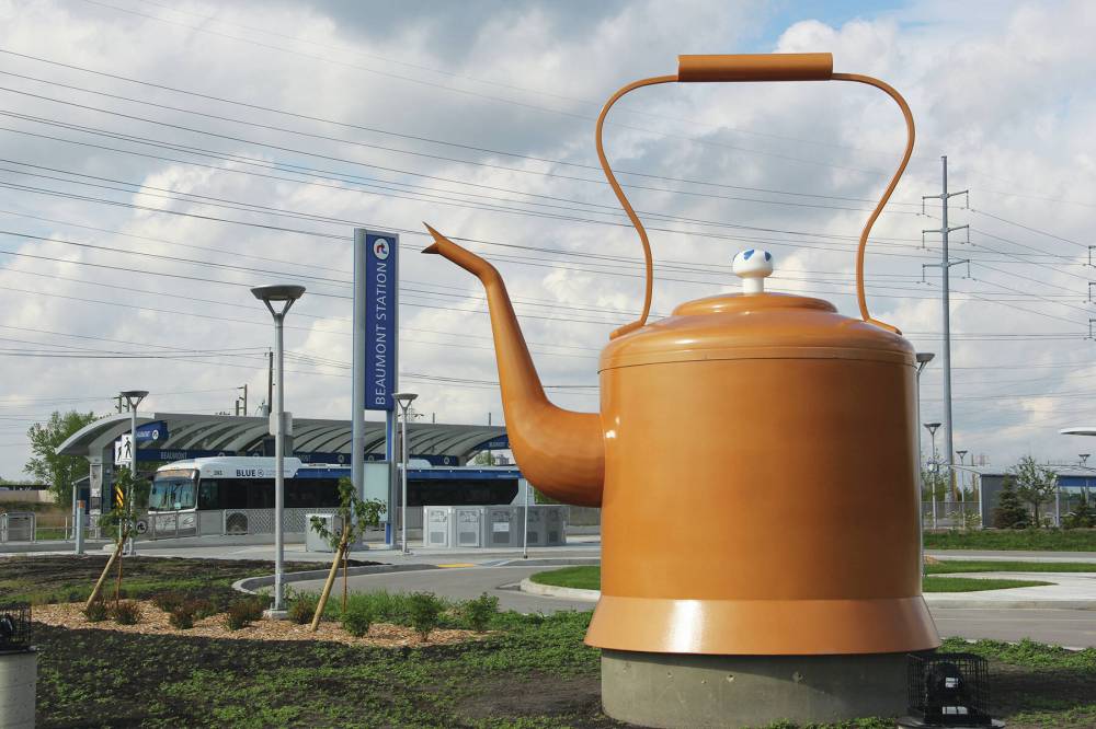SUPPLIED IMAGE
Ian August’s Rooster Town Kettle is one of several works of public art stationed along the Southwest Transitway.