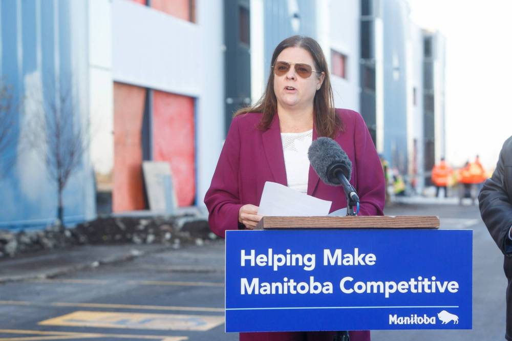 MIKE DEAL / WINNIPEG FREE PRESS
The CentrePort project will put Manitoba on the world map as a transportation trade hub, Premier Heather Stefanson said.