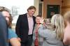 Jeff Fawcett visits with supporters while awaiting results for the mayoral race in Brandon. (Tim Smith / The Brandon Sun)