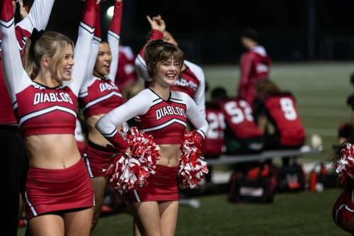 NBC/Universal
                                Kerri Medders (right) in pre-psycho times in Bring It On: Cheer or Die.