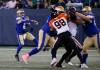 JOHN WOODS / THE CANADIAN PRESS FILES
                                Bombers quarterback Dru Brown (6) throws against the B.C. Lions Friday.