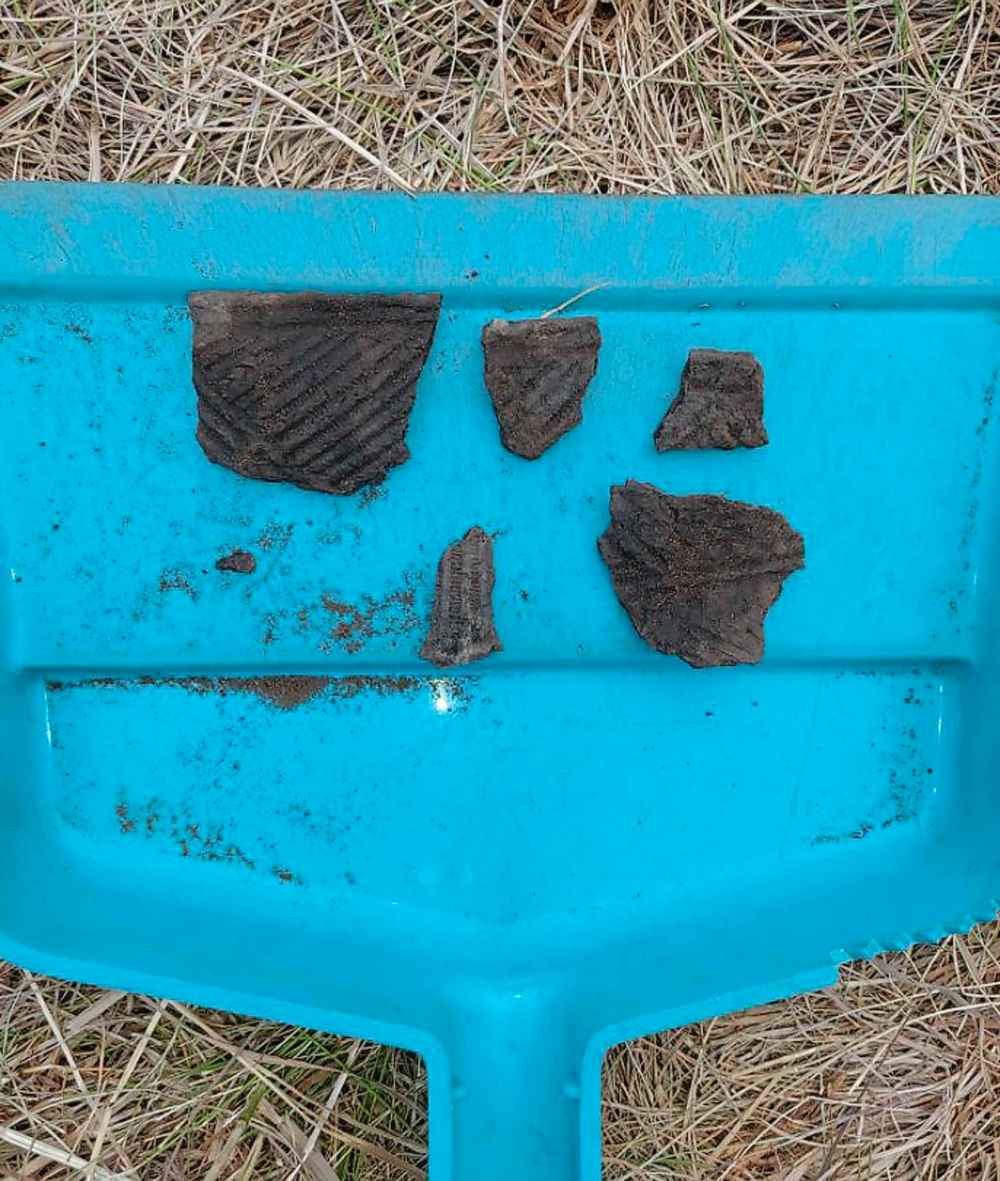 SUPPLIED
Potsherds found in a potential post-hole near a hearth at the Pierson Wildlife Management Archaeological Project.