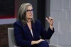 Democratic gubernatorial candidate Katie Hobbs speaks on the set of 