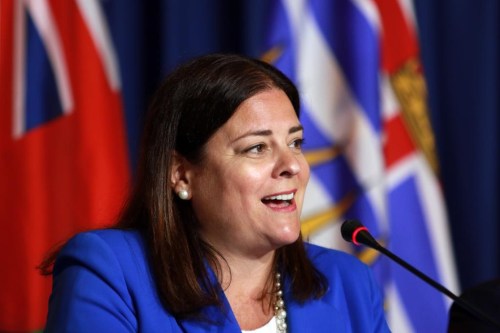 Manitoba Premier Heather Stefanson responds to a question from the media on the final day of the summer meeting of Canada's premiers in Victoria on Tuesday, July 12, 2022. The Manitoba government has released a new water strategy for the first time in 19 years — one that focuses more on conservation and Indigenous involvement. THE CANADIAN PRESS/Chad Hipolito