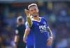 Leicester City's James Maddison celebrates scoring during the English Premier League soccer match between Wolverhampton Wanderers and Leicester City at the Molineux, Wolverhampton, England, Sunday Oct. 23, 2022. (Nick Potts/PA via AP)
