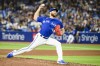 Toronto Blue Jays pitcher Anthony Bass (52) throws the ball during ninth inning MLB action against the New York Yankees, in Toronto on Tuesday, September 27, 2022. THE CANADIAN PRESS/Christopher Katsarov