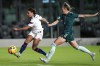 U.S. forward Mallory Pugh, left, attempts a shot on the goal as Germany defender Sophia Kleinherne (4) defends during the first half of an international friendly soccer match, Thursday, Nov. 10, 2022, in Fort Lauderdale, Fla. (AP Photo/Lynne Sladky)