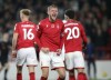 Nottingham Forest's Joe Worrall celebrates after winning the Premier League match between Nottingham Forest and Crystal Palace at City Ground in Nottingham, England, Saturday Nov. 12, 2022. (Isaac Parkin/PA via AP)