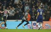 Newcastle United's Joe Willock celebrates scoring during the Premier League match between Newcastle United and Chelsea FC at St James' Park, in Newcastle, England, Saturday Nov. 12, 2022. (Owen Humphreys/PA via AP)