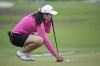 Allisen Corpuz lines up a putt on the sixth green during the first round of the LPGA Pelican Women's Championship golf tournament at Pelican Golf Club, Friday, Nov. 11, 2022, in Belleair, Fla. (AP Photo/Phelan M. Ebenhack)