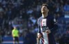 PSG's Lionel Messi reacts after missing a scoring chance during the French League One soccer match between Paris Saint Germain and Auxerre at Parc des Princes stadium in Paris, Sunday, Nov. 13, 2022. (AP Photo/Michel Euler)