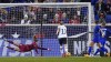 United States goalkeeper Alyssa Naeher (1) rmisses a goal by Germany's Jule Brand during a women's international friendly soccer match Sunday, Nov. 13, 2022, in Harrison, N.J. (AP Photo/Eduardo Munoz Alvarez)