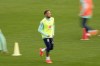 In this photo taken with slow shutter speed, Brazil's Neymar runs during a training session at the Continassa sporting center, in Turin, Italy, Tuesday, Nov. 15, 2022. Brazil will compete in Group G at the 2022 FIFA World Cup. (AP Photo/Antonio Calanni)