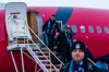 The Toronto Argonauts arrive at Regina International Airport on Tuesday, Nov. 15, 2022. Grey Cup week in Regina kicked into high gear with Tuesday's arrival of the CFL championship combatants. THE CANADIAN PRESS/Heywood Yu