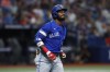 Toronto Blue Jays' Raimel Tapia reacts after flying out against the Tampa Bay Rays during the second inning of a baseball game Saturday, Sept. 24, 2022, in St. Petersburg, Fla. The Toronto Blue Jays declined to tender three players for the 2023 season, the team announced on Friday. Outfielders Raimel Tapia and Bradley Zimmer, as well as infielder Vinny Capra are now set to become free agents. THE CANADIAN PRESS/AP, Scott Audette