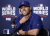 FILE -Chicago Cubs' John Lackey speaks during a news conference before Game 3 of the Major League Baseball World Series against the Cleveland Indians, Friday, Oct. 28, 2016, in Chicago. Carlos Beltrán, John Lackey and Jered Weaver are among 14 newcomers on the Baseball Writers’ Association of America’s Hall of Fame ballot, Monday, Nov. 21, 2022. (AP Photo/Kiichiro Sato, File)
