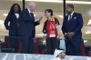 Belgium Foreign Minister Hadja Lahbib, wearing a 