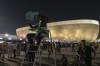 Osama, 21 years-old, from Palestine works as a street marshal prior to the World Cup group G soccer match between Brazil and Serbia, at the Lusail Stadium in Lusail, Qatar, Thursday, Nov. 24, 2022. The World Cup 2010 in South Africa had Shakira. The 1998 World Cup in France had Ricky Martin. In Qatar, the tune that nests itself in the head is the incessant chanting of street marshals, better knows as Last Mile Marshals. Seated all over Doha on high chairs more commonly used by lifeguards at swimming pools, these migrant workers have become a staple of the Middle East's first World Cup. (AP Photo/Moises Castillo)