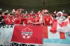 Canada fans cheer as the team arrives on the field to warm up ahead of Group F World Cup soccer action against Belgium at Ahmad bin Ali Stadium in Al Rayyan, Qatar, Wednesday, Nov. 23, 2022. The Mounties are at the World Cup, thanks to Canadians Geoff, Graham and Stephen Rawlinson. THE CANADIAN PRESS/Nathan Denette