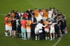 Canada's head coach John Herdman talks with his team after their loss in the World Cup group F soccer match between Belgium and Canada, at the Ahmad Bin Ali Stadium in Doha, Qatar, Wednesday, Nov. 23, 2022. (AP Photo/Ariel Schalit)