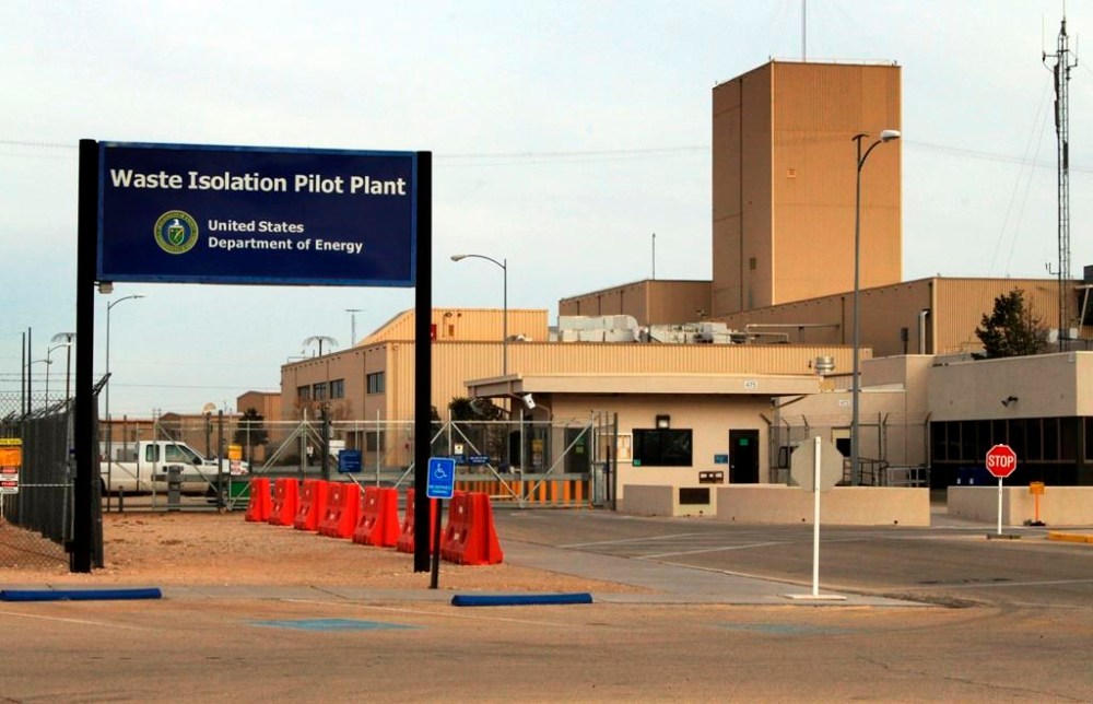 FILE - This March 6, 2014, file photo shows the Waste Isolation Pilot Plant, the nation's only underground nuclear waste repository, near Carlsbad, New Mexico. On Tuesday, Nov. 22, 2022, officials at the facility said workers there started using a newly mined disposal area at the repository.(AP Photo/Susan Montoya Bryan, File)