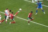 From left, Croatia's Mario Pasalic, Morocco's Youssef En-Nesyri, Morocco's Yahya Jabrane, Morocco's goalkeeper Yassine Bounou in action during the World Cup group F soccer match between Morocco and Croatia at the Al Bayt Stadium in Al Khor, Qatar, Wednesday, Nov. 23, 2022. (AP Photo/Darko Vojinovic)