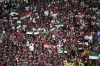 Fans cheer during the World Cup group A soccer match between the Netherlands and Qatar, at the Al Bayt Stadium in Al Khor , Qatar, Tuesday, Nov. 29, 2022. (AP Photo/Lee Jin-man)