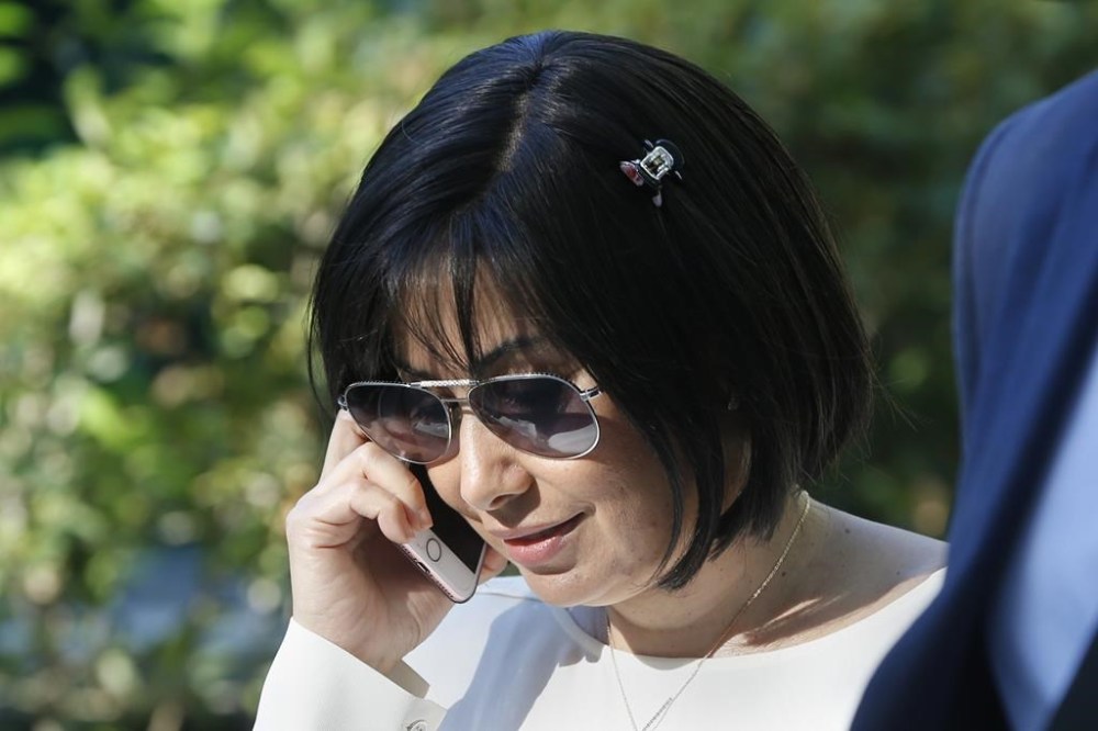 FILE - Claudia Patricia Diaz Guillen, the former nurse of former Venezuelan President Hugo Chavez, leaves the national court in Madrid, Spain, Sept. 24, 2018. Diaz and her husband are the first former Venezuelan officials to fight criminal charges in the U.S. in a trail that kicked off late Nov. 2022, in south Florida. (AP Photo/Paul White, File)