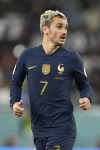 France's Antoine Griezmann plays during the World Cup group D soccer match between Tunisia and France at the Education City Stadium in Al Rayyan , Qatar, Wednesday, Nov. 30, 2022. (AP Photo/Frank Augstein)