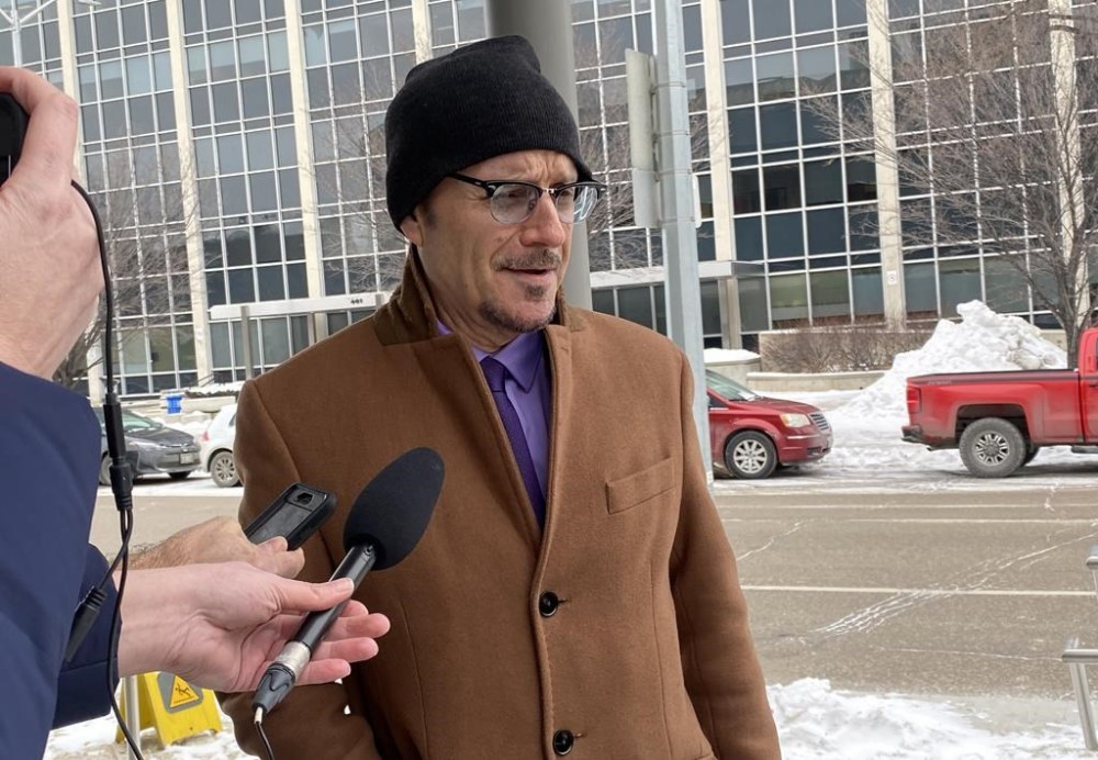 Defence lawyer Leonard Tailleur speaks to reporters outside the Law Courts building in Winnipeg on Friday, December 2, 2022. Tailleur represents Jeremy Skibicki, who is accused of killing four women last spring, all of whom are believed to be Indigenous. THE CANADIAN PRESS/Steve Lambert