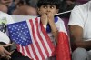 A fan waits for the World Cup round of 16 soccer match between the Netherlands and the United States, at the Khalifa International Stadium in Doha, Qatar, Saturday, Dec. 3, 2022. (AP Photo/Natacha Pisarenko)