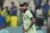 Brazil's Neymar applauds fans at the end of the World Cup group G soccer match between Cameroon and Brazil, at the Lusail Stadium in Lusail, Qatar, Friday, Dec. 2, 2022. (AP Photo/Natacha Pisarenko)