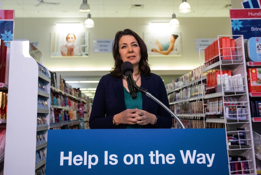 Alberta Premier Danielle Smith addresses the children’s medication shortage in Edmonton, on Tuesday, Dec. 6, 2022. The province has secured five million bottles of children’s acetaminophen and ibuprofen for Alberta families. THE CANADIAN PRESS/Jason Franson
