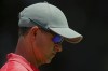 Australia's Adam Scott reacts after making a bogey on the first hole during the Australian Open golf championship at Victoria golf course in Melbourne, Australia, Sunday, Dec. 4, 2022. (AP Photo/Asanka Brendon Ratnayake)