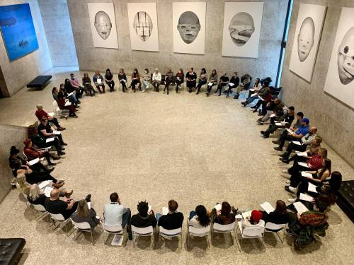The WAG-Quamajuq team discusses the new equity report prepared by Equitable Solutions Consulting.. (Stephen Borys photo)