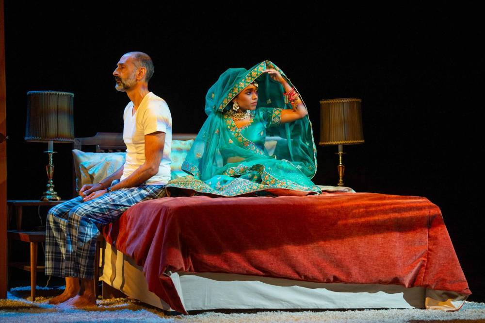 Qasim (Omar Alex Khan) agrees to an arranged marriage with Nuzha (Mirabella Sundar Singh) in New. (Dylan Hewlett photo)