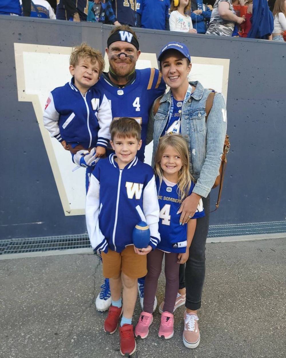 Supplied Photo
                                Adam Bighill surrounded by his family, wife Kristina, daughter Leah, and sons A.J. (front, left) and Beau.