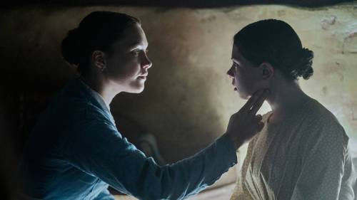 Element Pictures
                                Florence Pugh, left, and Kila Lord Cassidy play nurse and patient in The Wonder.