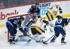 JOHN WOODS / THE CANADIAN PRESS
                                Winnipeg Jets’ David Gustafsson (19) and Michael Eyssimont (23) defend as Pittsburgh Penguins’ Brock McGinns (23) shot goes wide during second period NHL action in Winnipeg, Saturday, November 19, 2022.