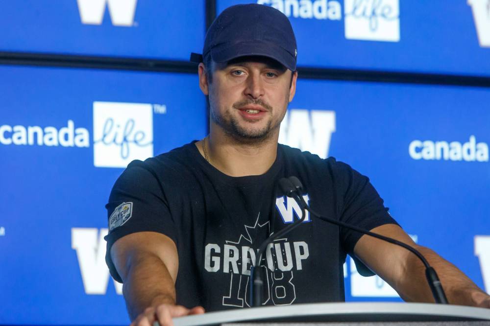 MIKE DEAL / WINNIPEG FREE PRESS
                                “I know this group has a lot of love for each other and obviously it didn’t end the way we wanted it to end,” said Winnipeg Blue Bombers QB Zach Collaros.