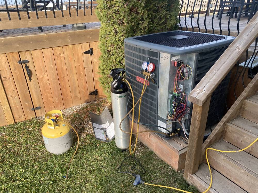 To install the air handler, the heat pump fluid is drained and re-energized once the system’s loop is once again closed.