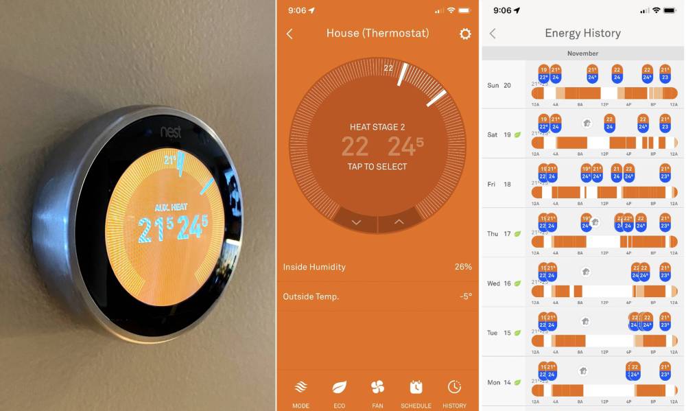 The NEST, once reconfigured to recognize the air handler upgrade, can use the heat pump and call upon the heating elements when it needs help.