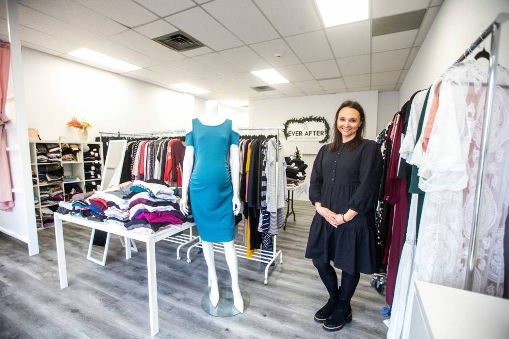 MIKAELA MACKENZIE / WINNIPEG FREE PRESS
                                Jess Fuga, owner of Ever After Maternity, is fundraising for a toy drive that the United Ukrainian Federation is hosting in support of Ukrainian refugees.