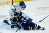 THE CANADIAN PRESS / JOHN WOODS
                                Winnipeg Jets’ Sam Gagner (89) collides with Vancouver Canucks goaltender Collin Delia (60) during the first period.