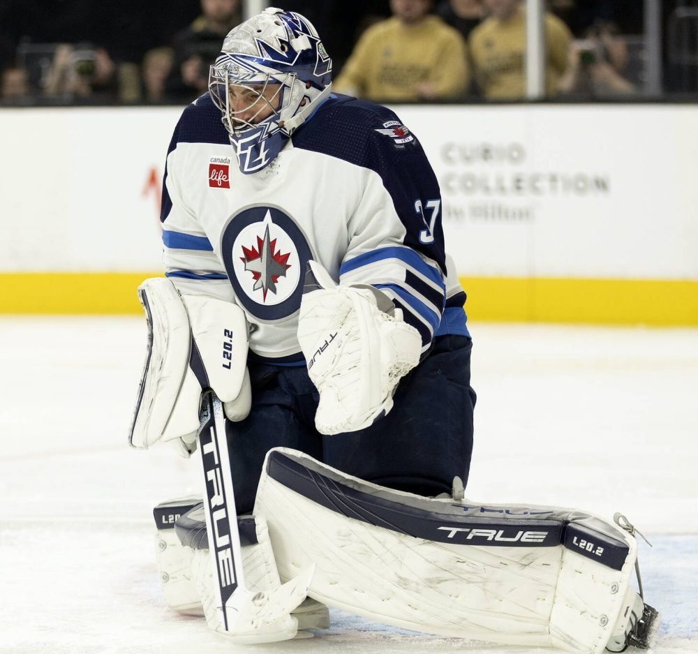 Connor Hellebuyck is one of three key players eligible for unrestricted free agency following the 2023-24 season. (Ellen Schmidt / The Associated Press files)
